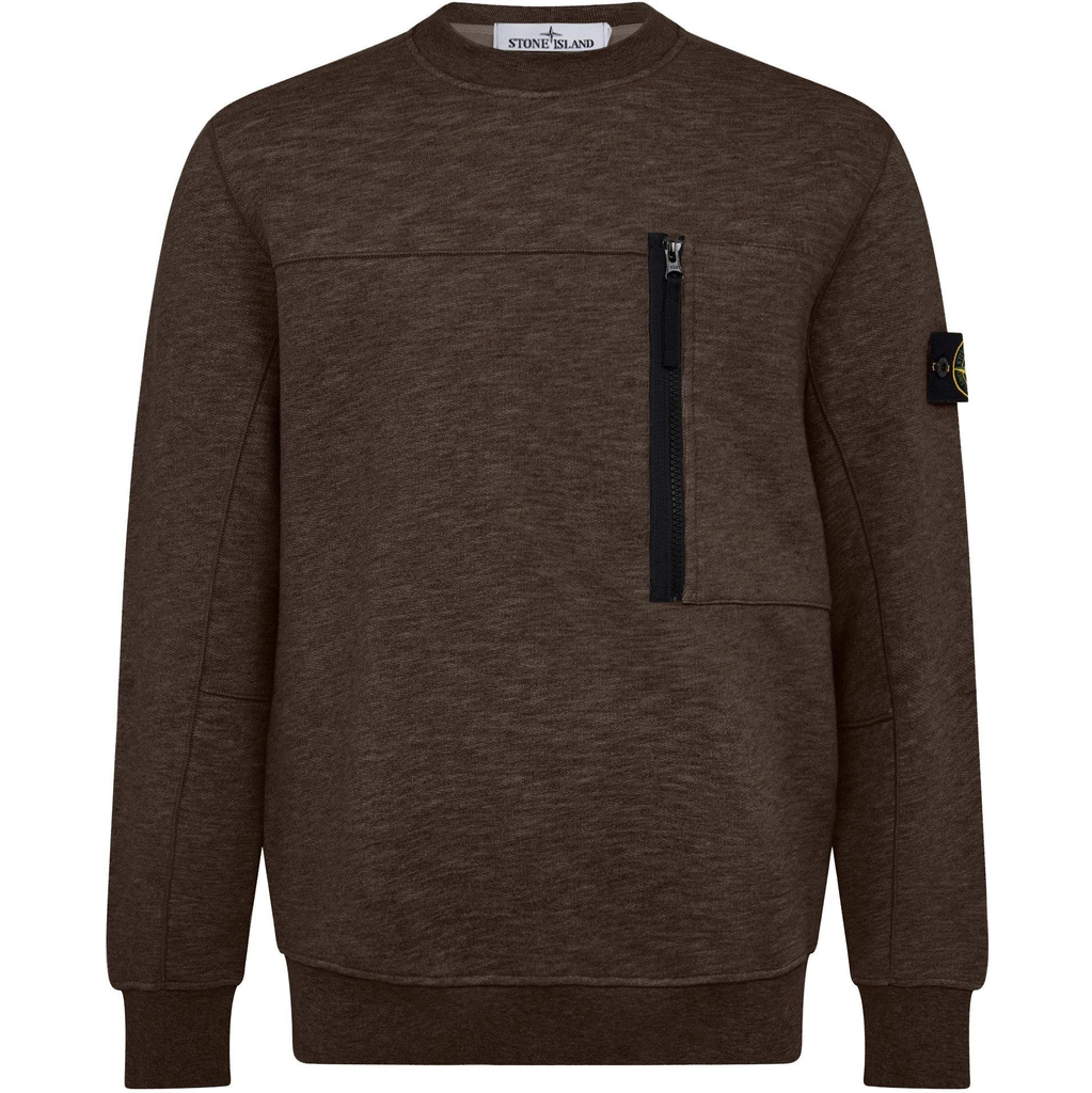Stone Island Zipped Pocket Sweatshirt - Piombo V0062